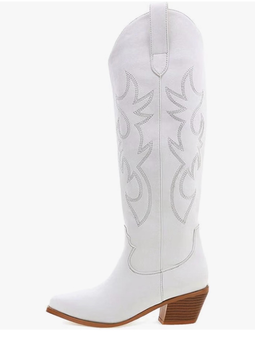 NEVER WORN NWOT White Women's Western Knee-High Heeled Cowboy Boots